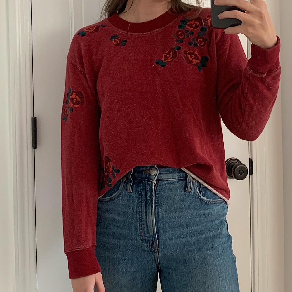 Madewell Red Floral Top
